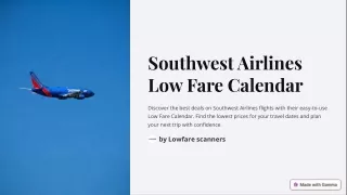 Southwest Airlines Low Fare Calendar