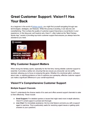 Great Customer Support_ Vision11 Has Your Back (1)