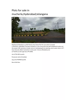 plots for sale in mucherla