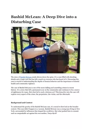 Bashid McLean_ A Deep Dive into a Disturbing Case