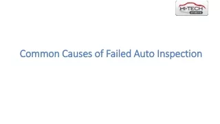 Common Causes of Failed Auto Inspection