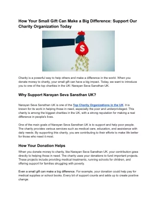 How Your Small Gift Can Make a Big Difference_ Support Our Charity Organization Today