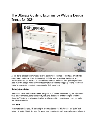 The Ultimate Guide to Ecommerce Website Design Trends for 2024
