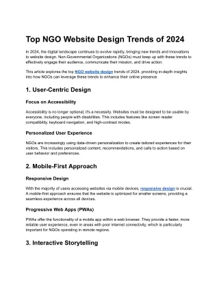 Top NGO Website Design Trends of 2024