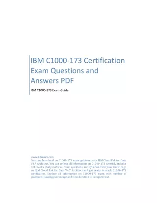 IBM C1000-173 Certification Exam Questions and Answers PDF