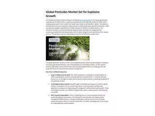 Pesticides Market Size & Share, 2033