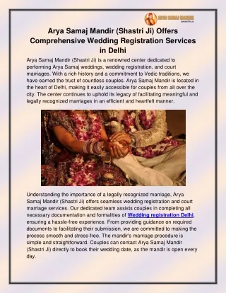 Wedding registration Delhi