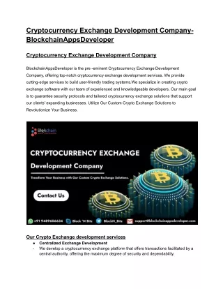 Cryptocurrency Exchange Development Company - BlockchainAppsDeveloper