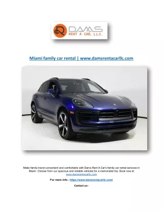 Miami family car rental | www.damsrentacarllc.com