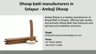 Dhoop batti manufacturers in Solapur  - Ambaji Dhoop