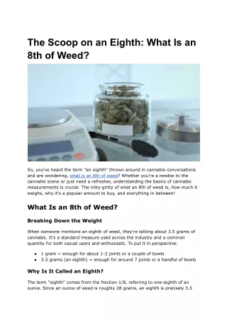 The Scoop on an Eighth_ What Is an 8th of Weed