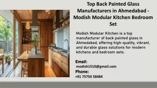 Top Back Painted Glass Manufacturers in Ahmedabad - Modish Modular Kitchen Bedroom Set