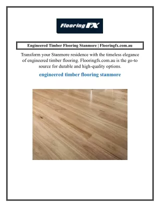 Engineered Timber Flooring Stanmore  Flooringfx.com.au