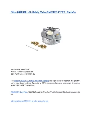 Pitco 60203001-CL Safety Valve,Nat,24V,1.2_FPT _ PartsFe