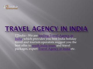travel agency in India