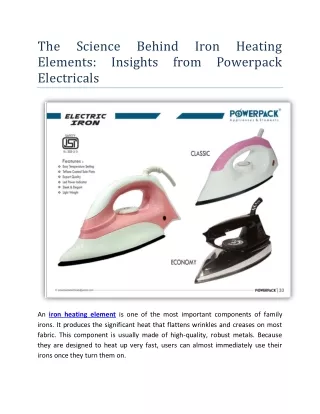 The Science Behind Iron Heating Elements Insights from Powerpack Electricals