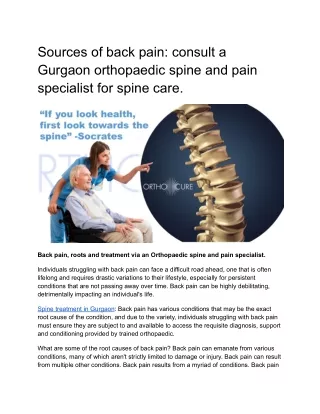 Sources of back pain_ consult a Gurgaon orthopaedic spine and pain specialist for spine care.