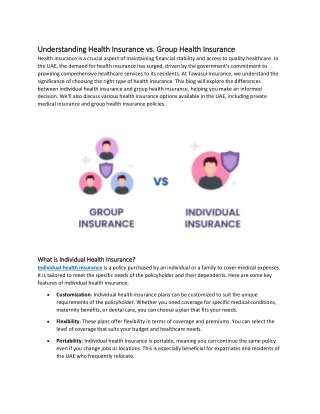 Understanding Health Insurance vs. Group Health Insurance