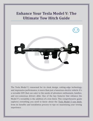 Enhance Your Tesla Model Y: The Ultimate Tow Hitch Guide