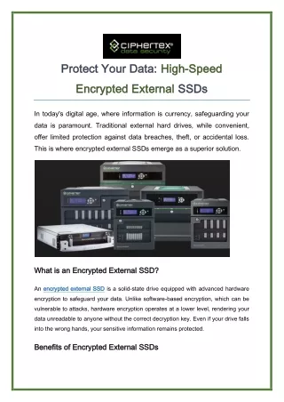 Protect Your Data High-Speed Encrypted External SSDs