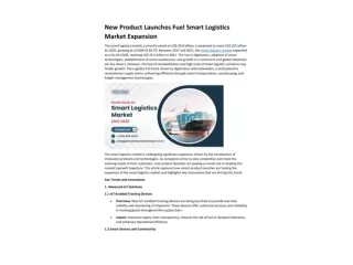 How Fast is the Smart Logistics Market Growing?