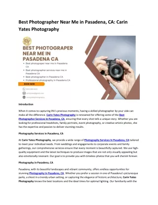 Best Photographer Near Me in Pasadena, CA Carin Yates Photography