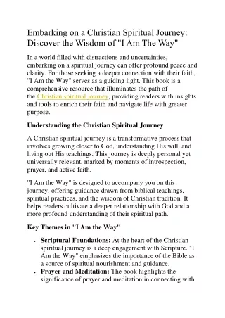 Christian Spiritual Journey