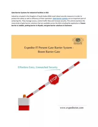 Gate Barrier Systems for Industrial Facilities in KSA