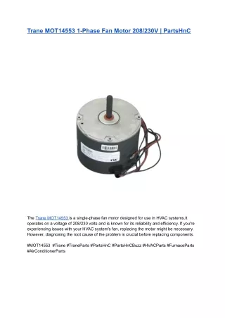 Trane MOT14553 1-Phase Fan Motor 208_230V _ PartsHnC