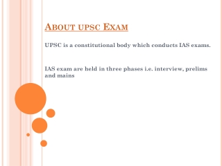About upsc examination