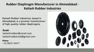 Rubber Diaphragm Manufacturer in Ahmedabad - Kailash Rubber Industries