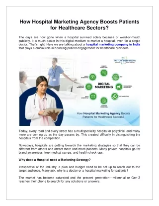 How Hospital Marketing Agency Boosts Patients for Healthcare Sectors