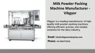 Milk Powder Packing Machine Manufacturer - Vibgyor