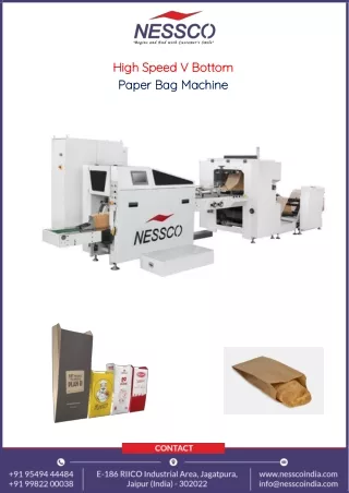 High Speed Fully Automatic V Bottom Paper Bag Making Machine