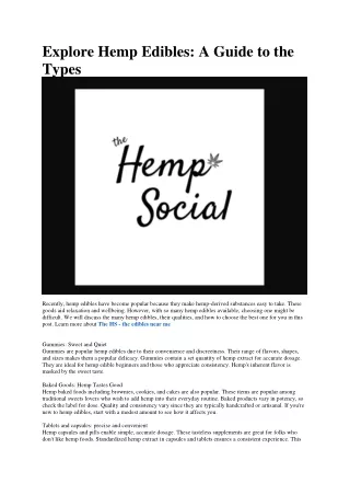 The HS - hemp edibles