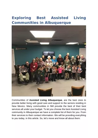 Exploring Best Assisted Living Communities in Albuquerque