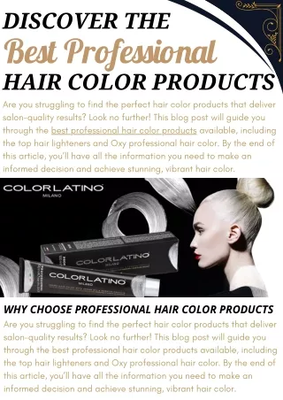 Discover the Best Professional Hair Color Products