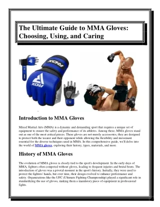 The Ultimate Guide to MMA Gloves Choosing, Using, and Caring