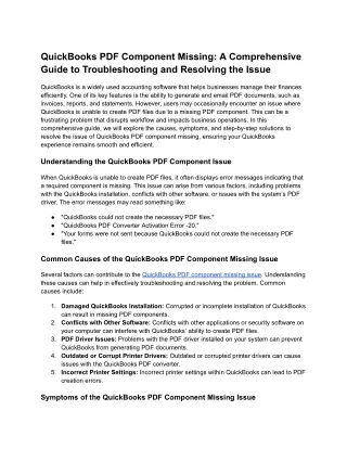 QuickBooks PDF Component Missing_ A Comprehensive Guide to Troubleshooting and Resolving the Issue