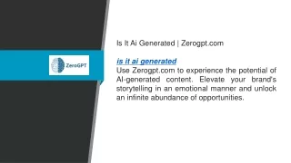 Is It Ai Generated  Zerogpt.com