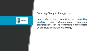 Detecting Chatgpt  Zerogpt.com