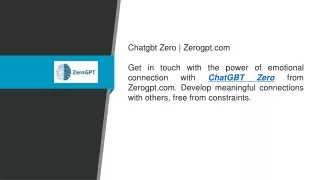 Chatgbt Zero  Zerogpt.com