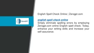 English Spell Check Online  Zerogpt.com