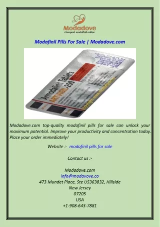 Modafinil Pills For Sale  Modadove.com