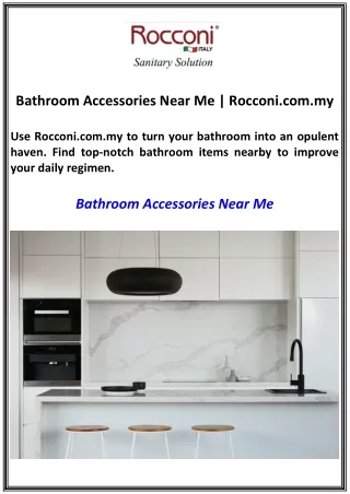 Bathroom Accessories Near Me | Rocconi.com.my