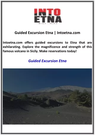 Guided Excursion Etna | Intoetna.com