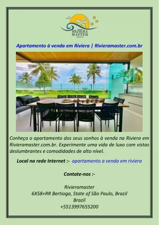 Apartamento à venda em Riviera  Rivieramaster.com.br
