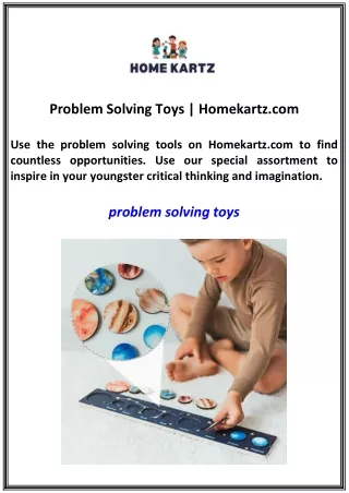 Problem Solving Toys | Homekartz.com