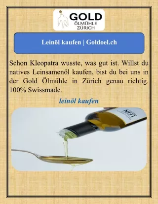 Leinöl kaufen    Goldoel.ch