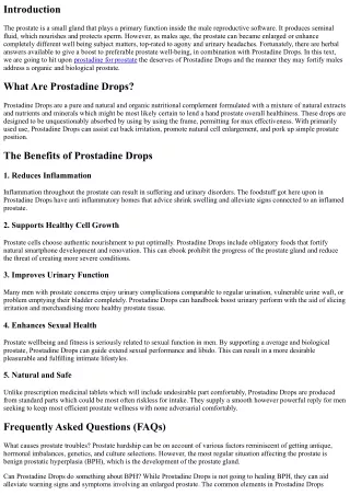 Prostadine Supplement: The Natural Solution for Best Prostate Health